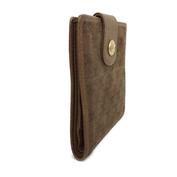 Celine Macadam Brown Suede Leather Bifold Wallet EUC - Picture 2 of 8